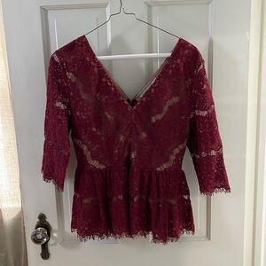 Maeve Lace Peplum Top